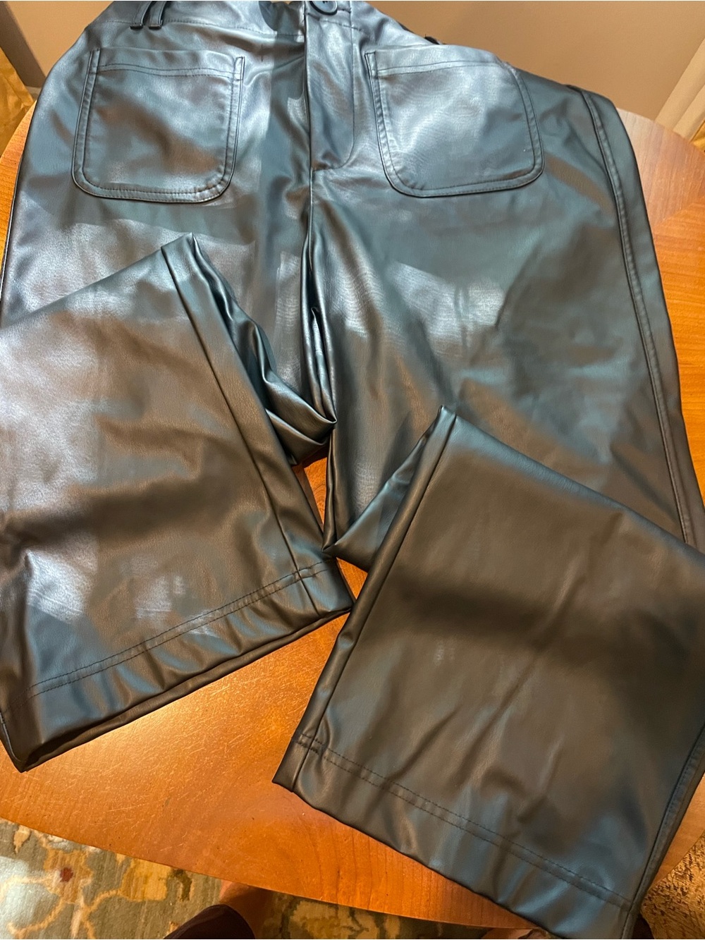 Women’s Cropped Black Faux Leather Pants. Awesome pants.